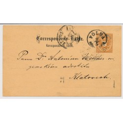 Österreich 1885 2kr Karte von POLNA, Kl:30P! Nach KLATOVECH Schön! Österreich 1885 2kr Karte von POLNA, Kl:30P! Nach KLATOVECH Schön!