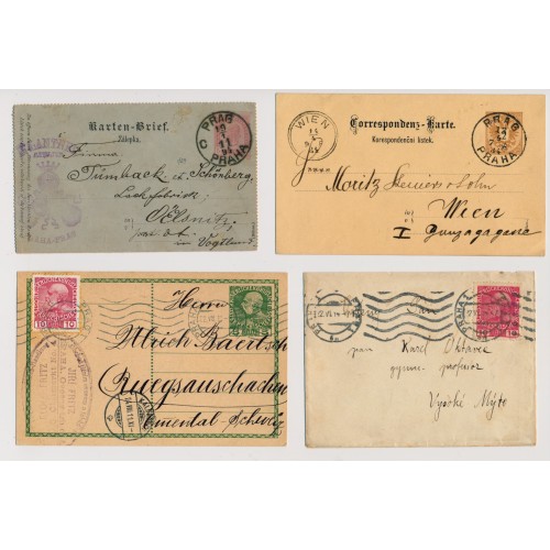 Österreich 188.- 5Stk. Sendungen aus PRAG. Interessantes Lot!