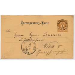 Österreich 1886 2kr Karte, SCHNEEGATTERN (Oö) Kl:50P! Nach WIEN.