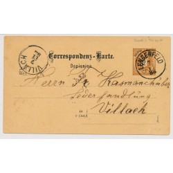 Österreich 1888 2kr Karte, LENGENFELD (Kr) Kl:35P! Nach VILLACH. Schön! Österreich 1888 2kr Karte, LENGENFELD (Kr) Kl:35P! Nach VILLACH. Schön!