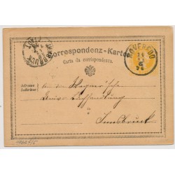Österreich 1876 2kr Karte von ROVEREDO (Tirol) nach INNSBRUCK. Schön!
