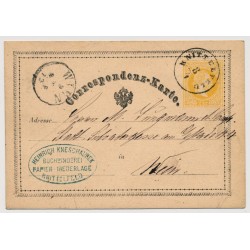 Österreich 1872 2kr Karte von KNITTENFELD (St) nach WIEN. FIRMENSTEMPEL!