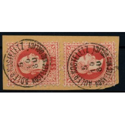Österreich 1867 2*5kr auf ANWEISUNGS-STÜCK. ADLER KOSTELETZ (B) Kl:10P!