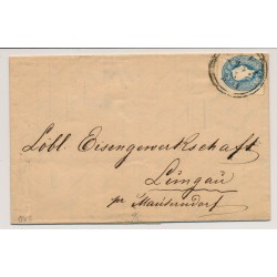 Österreich 1863 15kr, hellblau, Faltbrief (Inhalt) WIEN nach MAUTERNDORF