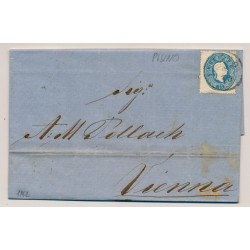 Österreich 1862 15kr Faltbrief (Inhalt) PISINO (Kü) nach WIEN.