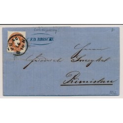 Österreich 1862 10kr, LOCHEINPRESSUNG! Brief, PRAG/B.H. nach PRZIMISLAU.
