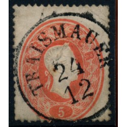 Österreich 1861 5kr, TRAISMAUER (Nö) Mü:12P! DATUM:24/12!