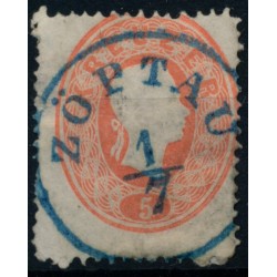 Österreich 1861 5kr, BLAUSTEMPEL ZÖPTAU (M) Mü:30P!