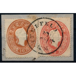 Österreich 1861 2-Farben-Frankatur:10+5kr KNITTELFELD (St) Sehr schön!