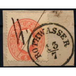 Österreich 1861 5kr ROTHWASSER (M) Mü:10P!+FEDERZUG+HANDSCHRIFTLICH '4'!