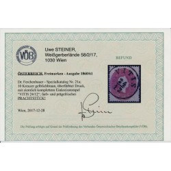 Österreich 1861 10kr, VITIS (Nö) Mü:50P! DATUM:24/12 - WEINACHTEN! VÖB!P