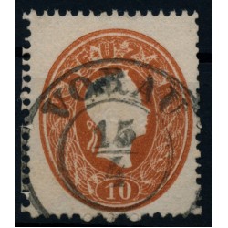 Österreich 1861 10kr, links mit Schere geschnitten! VORAU (St) Mü:10P!