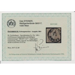 Österreich 1861 Zeitungsmarke, Kw:400,-€! BRODY (Galizien) VÖB! Österreich 1861 Zeitungsmarke, Kw:400,-€! BRODY (Galizien) VÖB!