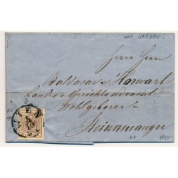 ÖSTERREICH 1855 6kr, PLATTENFEHLER! Brief (Inhalt) WIEN nach UNGARN!