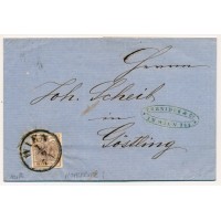 ÖSTERREICH 1857 6kr, HOHLDRUCK! Brief (Inhalt) WIEN nach GÖSSLING. Schön