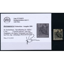 ÖSTERREICH 1850 2kr, HP, Type III.a, Kw:100,-€! WIEN. VÖB! PRACHTSTÜCK!