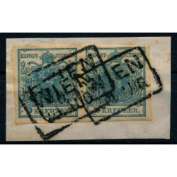 ÖSTERREICH 1850 2*9kr, PAAR! HP, Type II. WIEN. Sehr schön und attraktiv