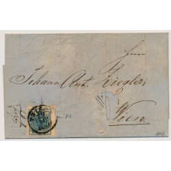 Österreich 1857 9kr, P.F.! Brief (mit Inhalt) TRIEST -WIEN.