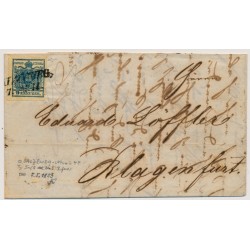 Österreich 1855 3kr, MP, Type III. rundum ÜBERRANDIG! Brief PRAG -SELTSCHAN. Sehr schön und attraktiv!