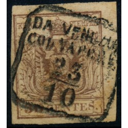 LOMBARDEI-VENETIEN 1850 30C, SCHIFFSTEMPEL DA VENEZIA/COL VAPORE