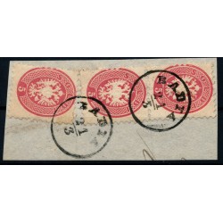 LOMBARDEI-VENETIEN 1864 3*5sld. Auf Briefstück, dabei senkr.PAAR! BADIA