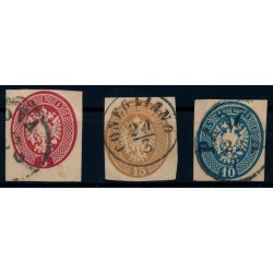 LOMBARDEI-VENETIEN 1863/64 3Stk. GA-Umschlag-Ausschnitte! Interessant! LOMBARDEI-VENETIEN 1863/64 3Stk. GA-Umschlag-Ausschnitte! Interessant!
