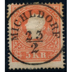 Österreich 1858 5kr, Type II. EXTREM VERZÄHNT! MICHLDORF (Oö) Mü:40P!