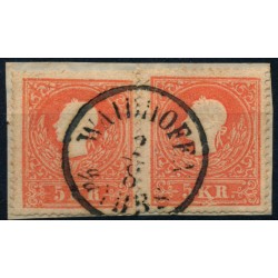 Österreich 1858 2*5kr, Type II. WAIDHOFEN/ a/d YBBS (Nö) Schön!