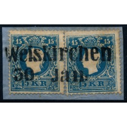 Österreich 1858 2*15kr, Type II. WEISKIRCHEN (M) Schön!