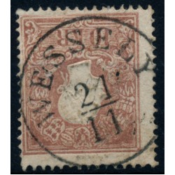 Österreich 1858 10kr Type II. WESSELY (M) Mü:12P!