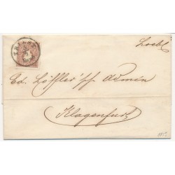 Österreich 1859 10kr, Brief, TRIEST/Abends Stempel nach KLAGENFURT. Österreich 1859 10kr, Brief, TRIEST/Abends Stempel nach KLAGENFURT.