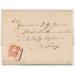 Österreich 1860 5kr, Brief (Inhalt) KOLLIN (B) Mü:18P! Nach PRAG. Schön! Österreich 1860 5kr, Brief (Inhalt) KOLLIN (B) Mü:18P! Nach PRAG. Schön!
