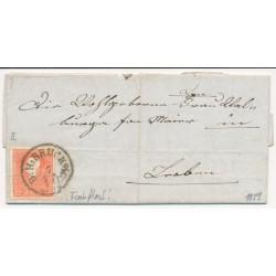 Österreich 1859 5kr, FARBFLECK! Brief (Inhalt) B:H:BRUCK a/M (St)-LEOBEN