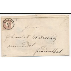 Österreich 1860 10kr, Type II. Brief, BIELEITZ (Sch) nach FREUDENTHAL. Österreich 1860 10kr, Type II. Brief, BIELEITZ (Sch) nach FREUDENTHAL.