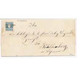 Österreich 1860 15kr, Type II. Brief, MITROWICZ (Bm) nach KUTTENBERG.