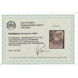 Österreich 1858/59 Zeitungsmarke, LILA, PRÄGEFRISCH! MIKULINCE (Galizien Österreich 1858/59 Zeitungsmarke, LILA, PRÄGEFRISCH! MIKULINCE (Galizien