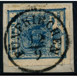 Österreich 1850 9kr, DEUTHLICHER RANDDRUCK! FÜNFKIRCHEN (U) Sehr schön!