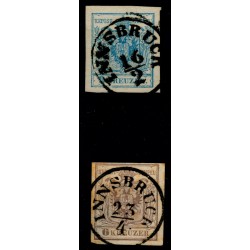 Österreich 1850 9kr und 6kr, beide MP, Type III. INNSBRUCK (Tirol) Österreich 1850 9kr und 6kr, beide MP, Type III. INNSBRUCK (Tirol)