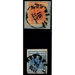 Österreich 1850 3kr und 9kr, beide HP, Type III. NEU BECSE (Tb) Mü:15P! Österreich 1850 3kr und 9kr, beide HP, Type III. NEU BECSE (Tb) Mü:15P!