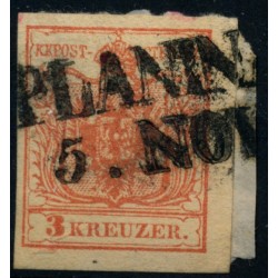 Österreich 1850 3kr, HP, Type III. PAPIERKORNE! PLANINA (Kr) Mü:20P! Österreich 1850 3kr, HP, Type III. PAPIERKORNE! PLANINA (Kr) Mü:20P!