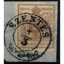 Österreich 1850 6kr, HP, Type III. SZENTES (U) Mü:12P! Schön!
