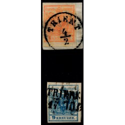 Österreich 1850 3kr, und 9kr, Verschiedene TRIENT (Tirol) Österreich 1850 3kr, und 9kr, Verschiedene TRIENT (Tirol)