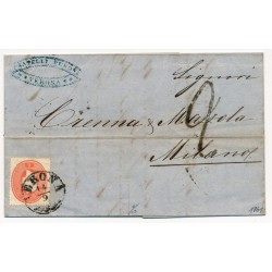 LOMBARDEI-VENETIEN 1861 5sld. Brief (Inhalt) VERONA nach MILANO. '2' LOMBARDEI-VENETIEN 1861 5sld. Brief (Inhalt) VERONA nach MILANO. '2'