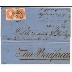 LOMBARDEI-VENETIEN 1863 2*5sld. Brief, VERONA nach SAN BONIFACIO. LOMBARDEI-VENETIEN 1863 2*5sld. Brief, VERONA nach SAN BONIFACIO.