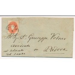 LOMBARDEI-VENETIEN 186. 5sld. Brief, VICENZA nach PADOVA. Sehr schön!