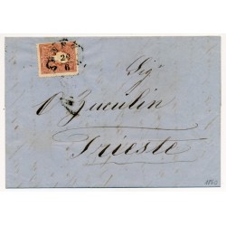 LOMBARDEI-VENETIEN 1860 10sld. Brief (Inhalt) VENEZIA nach TRIESTE.