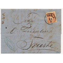 LOMBARDEI-VENETIEN 1862 10sld. Brief (Inhalt) VENEZIA nach TRIESTE