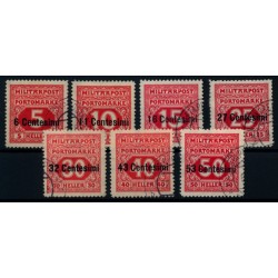 FELDPOST ITALIEN 1918 PORTO 1-7, komplette Satz, gestempelt, Kw:50,-€