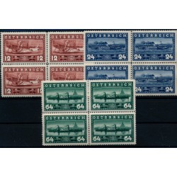Österreich 1937 639-641 DDSG Satz, 4-BLOCK! Postfrisch ** Kw:100,-€ Österreich 1937 639-641 DDSG Satz, 4-BLOCK! Postfrisch ** Kw:100,-€