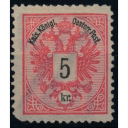 Österreich 1883 5kr, 46F, kompletter 'Z' Wasserzeichen! Ohne Gummi, ungebr. (*)